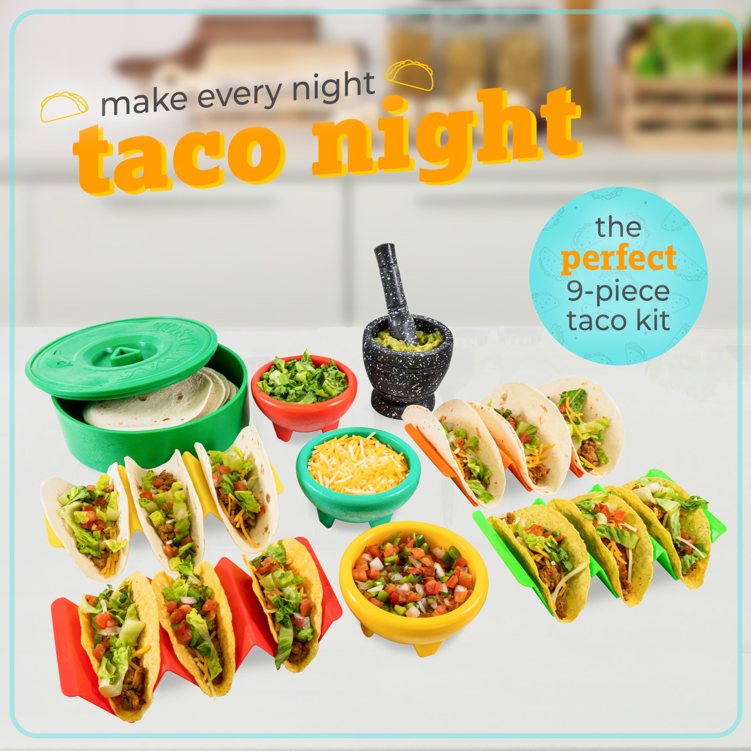 Amazon.com | Taco Tuesday Complete Taco Serving Set with Tortilla